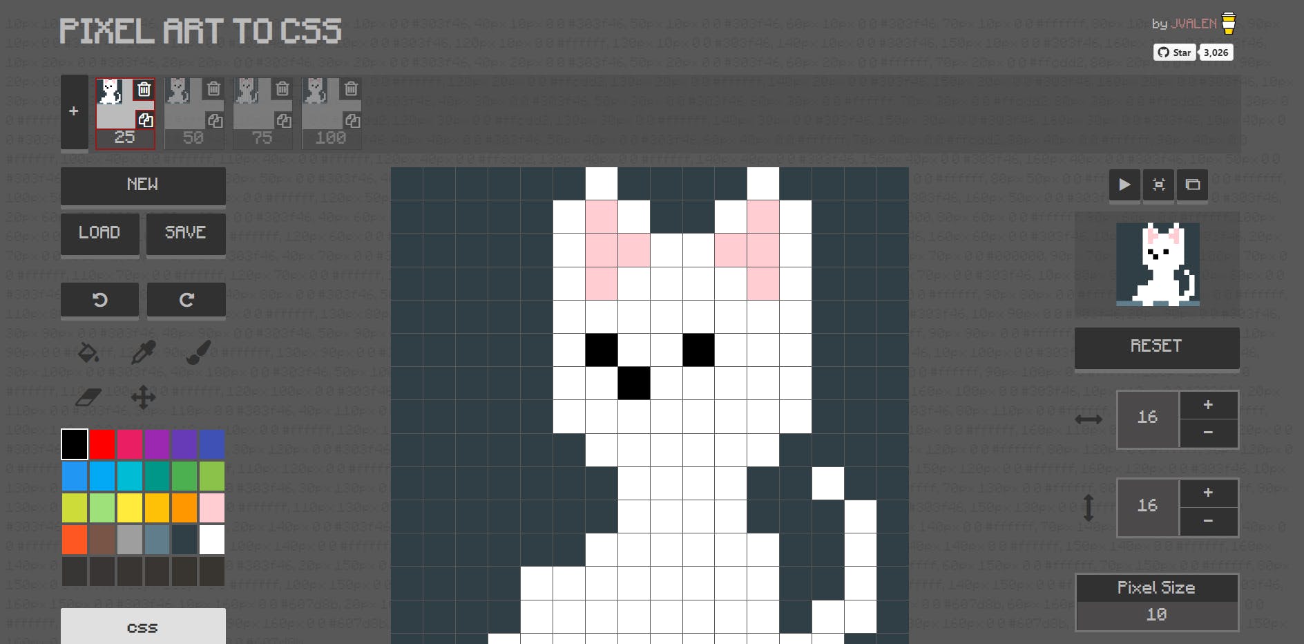 وب سایت PixelArtCSS